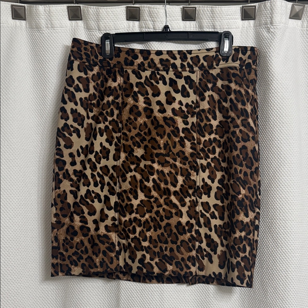 Cache Leopard Print Pencil Skirt
